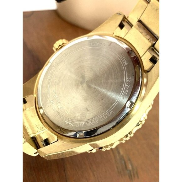 Bulova Men's Watch 98B375 Quartz Black Dial Date Gold Stainless Steel 43mm - Picture 6 of 14